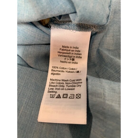 J.Crew Womens Blue Button-Up Cotton Blouse Size 10 - Picture 4 of 4